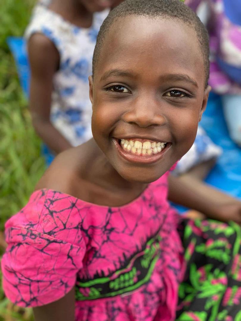 A joyful child smiling